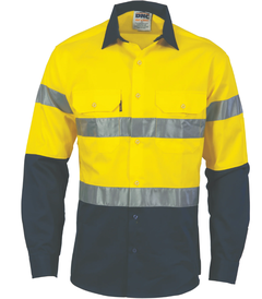 DNC Hi Vis LS Taped Cool Breeze Cotton Shirt 