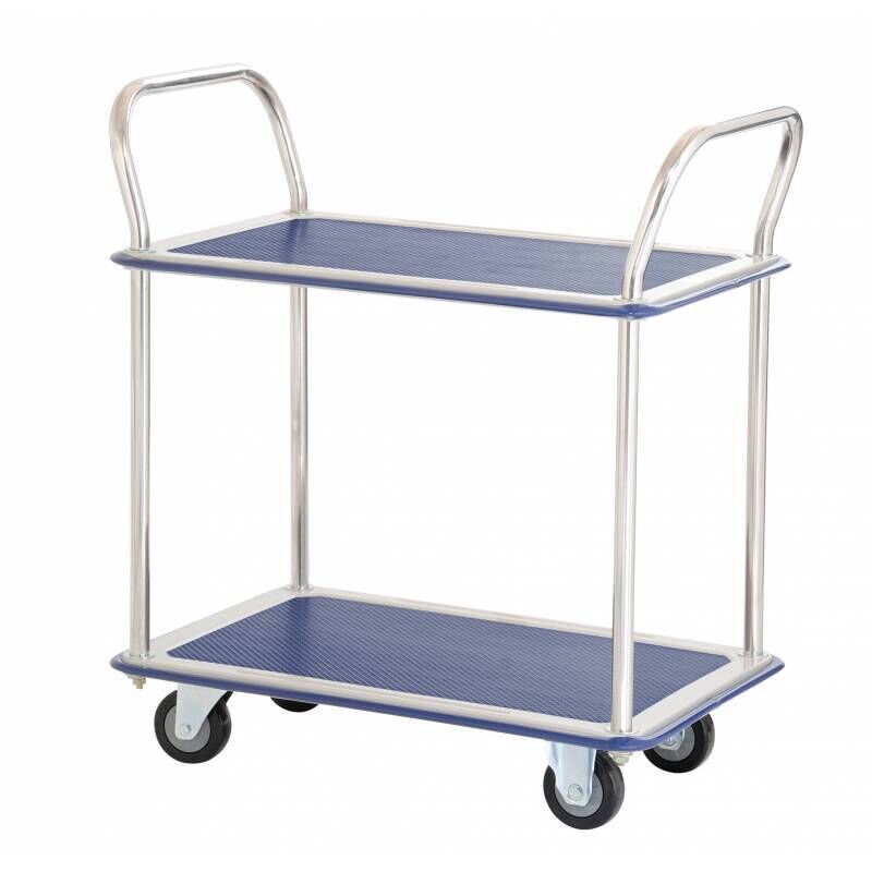 220kg Rated Two Tier Double Handle Platform Trolley