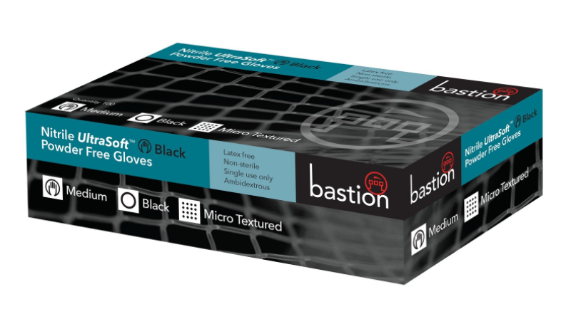 Bastion Nitrile Ultra Soft Black   Powder Free Gloves