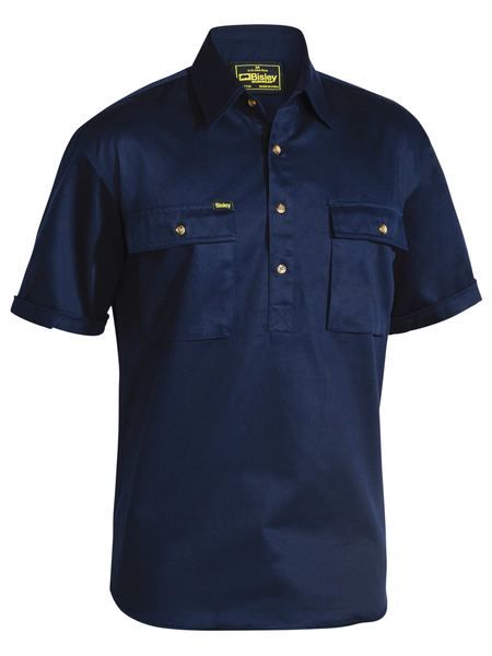 Bisley Closed Front Cotton Drill SS Shirt
