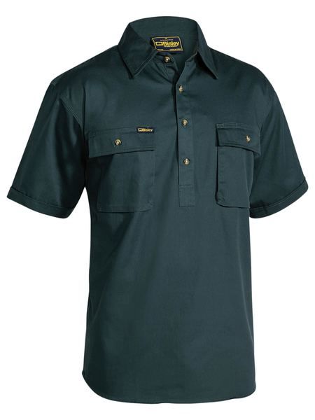 Bisley Closed Front Cotton Drill SS Shirt