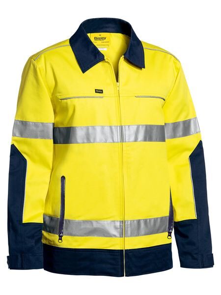 Bisley HiVis Cotton Drill Reflective Jacket