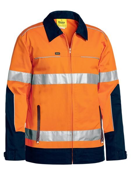 Bisley HiVis Cotton Drill Reflective Jacket