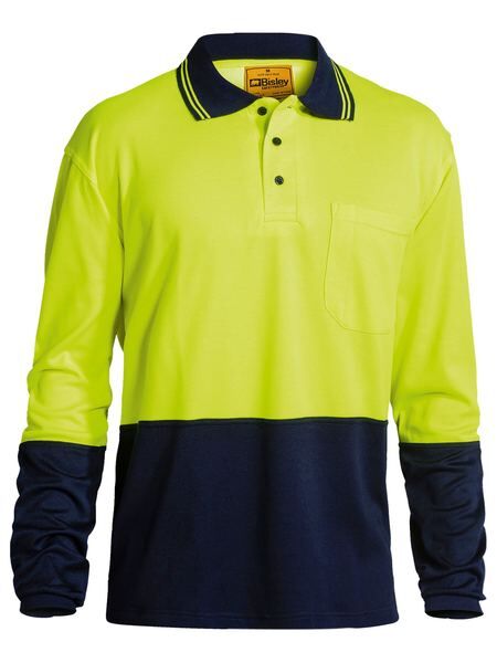 Bisley Hi Vis Polo Shirt Long Sleeve