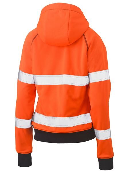 Bisley Womens Taped Hi Vis Fleece Hoodie