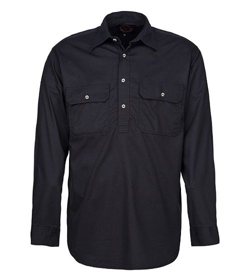 A black Pilbara Work Shirt