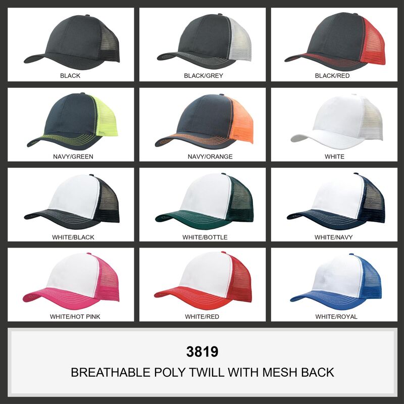 Breathable Poly Twill Cap with Mesh Back