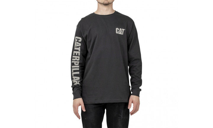 CAT Trademark Long Sleeve Tee Grey