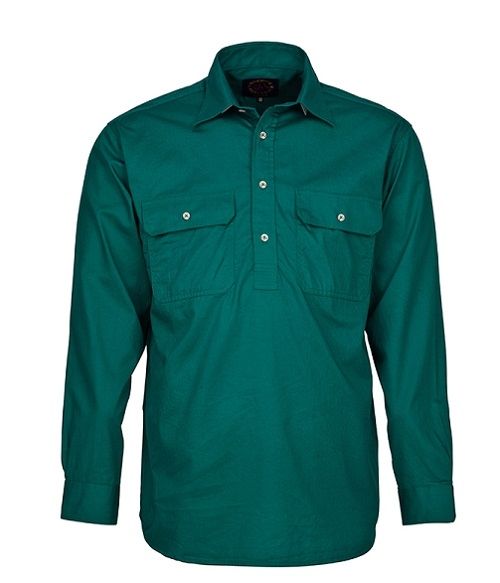 A dark green Pilbara Work Shirt