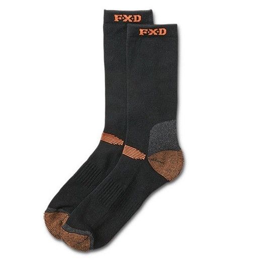 A pair of FXD SK 2 Crew Sock with orange