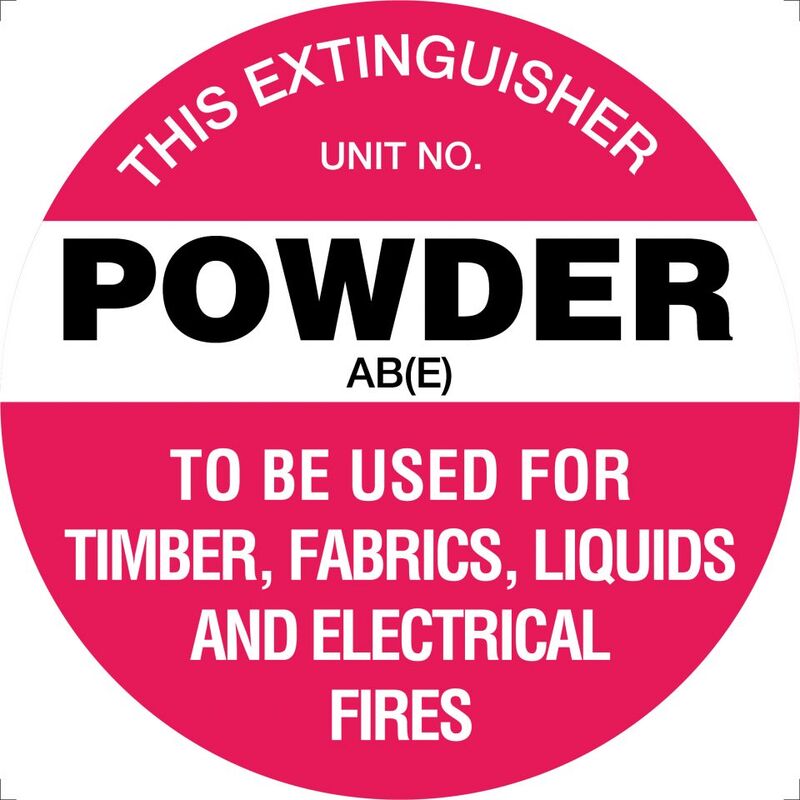 Fire Extinguisher Powder ABE Sign