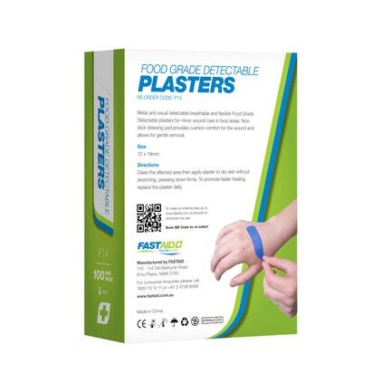 Food Grade Plasters Metal and Visual Detectable 100pk