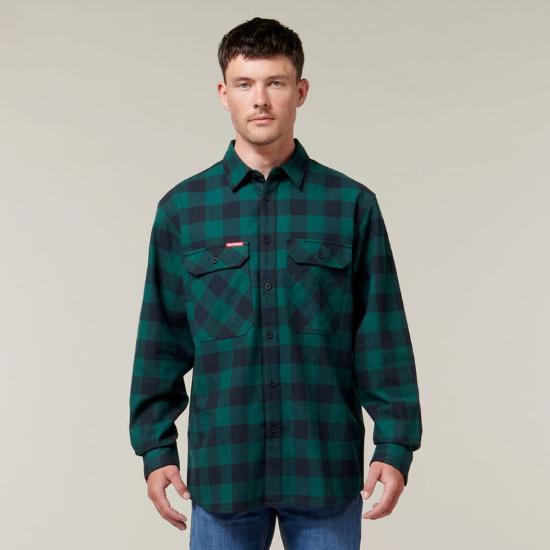 Hard Yakka Flannel Shirt Green