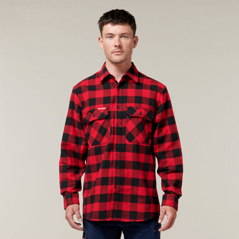 Hard Yakka Flannel Shirt Red