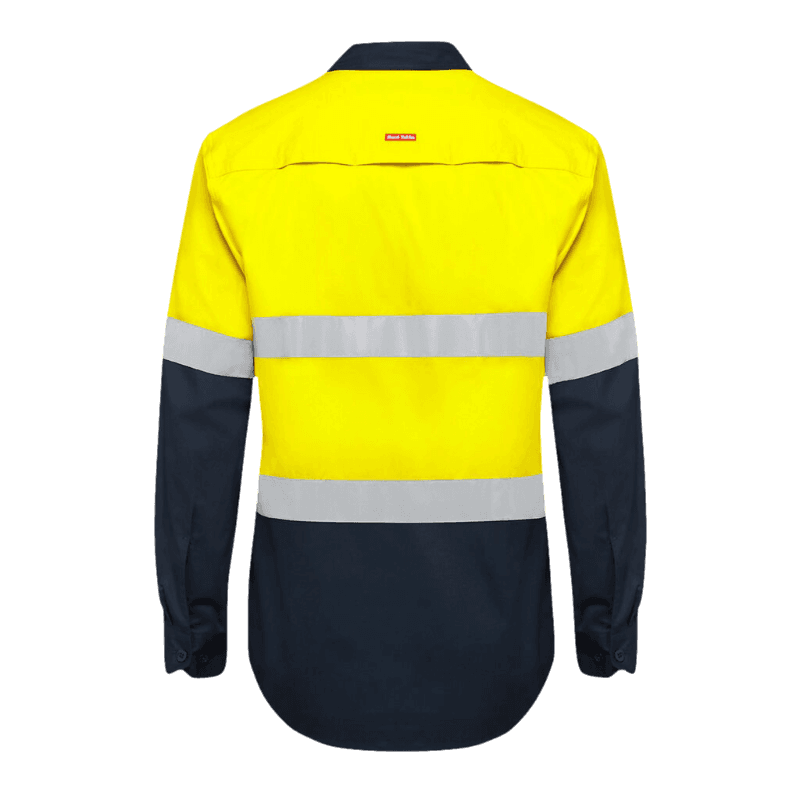 Hard Yakka Hi Vis LS 2 Tone Taped Vented Shirt