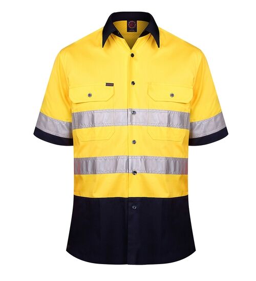 HiVis Vented Open Front LW SS Ref Shirt