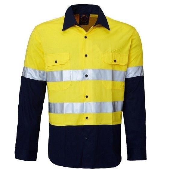 Hi Vis Vented Open Front LW LS Ref Shirt