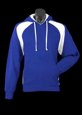 A blue Huxley Hoodie with white