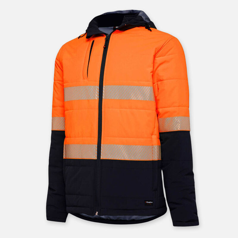 KingGee Hi Vis Reflective Fleece Lined Puffer Jacket