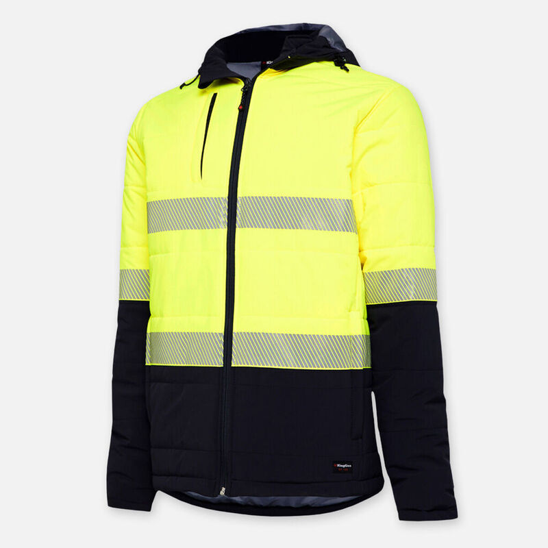 KingGee Hi Vis Reflective Fleece Lined Puffer Jacket