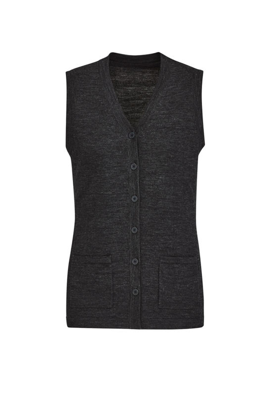 Ladies Button Front Knit Vest 