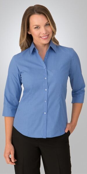 Ladies Micro Check 34 Sleeve Shirt 