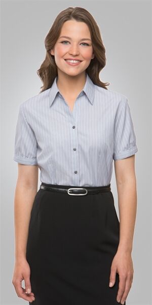 Ladies Short Sleeve Shadow Stripe Shirt 
