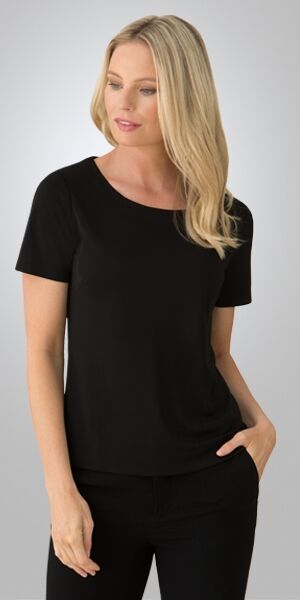 Ladies Short Sleeve Smart Knit Top 