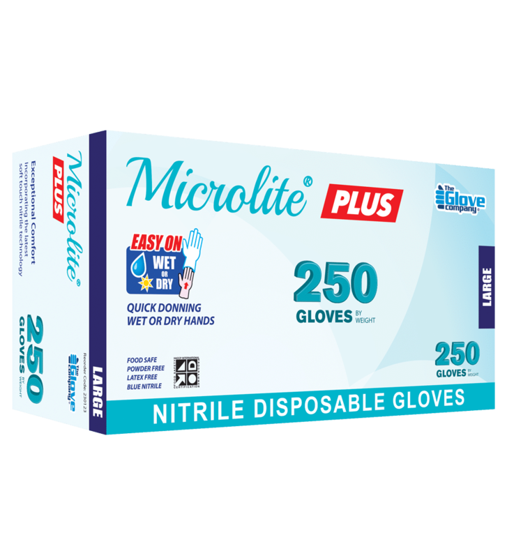 Microlite Plus Nitrile Disposable Gloves Box250 