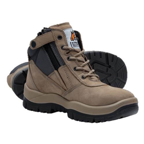 Mongrel Zipsider Safety Boot   Stone