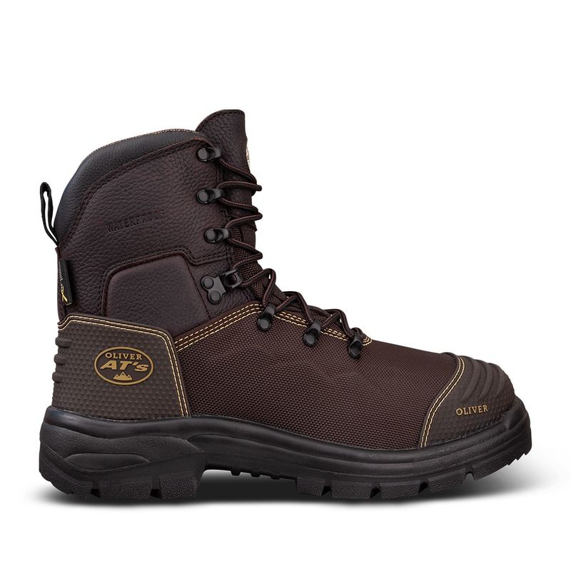 Oliver 150mm Brown Lace Up Safety Boot 
