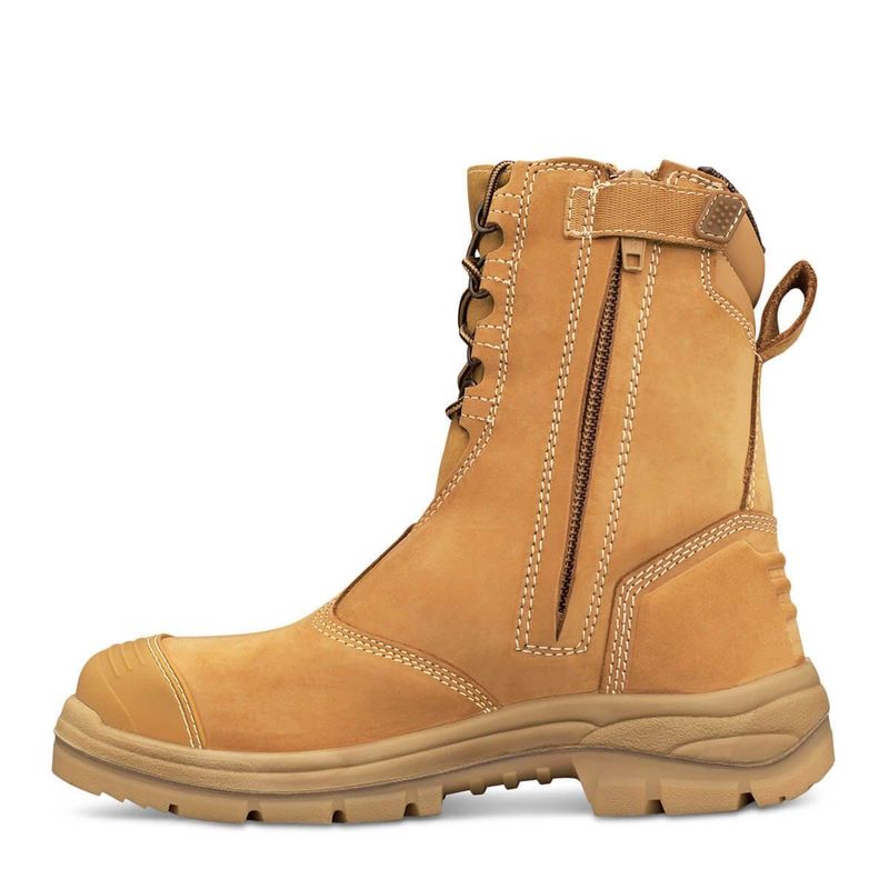 Oliver 55 385 200mm Hi Leg Wheat Zip Sided Safety Boot