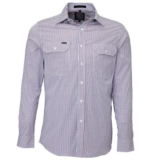 Pilbara Mens Long Sleeve Checked Shirt 