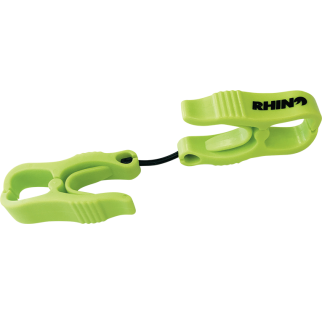 A set of green Rhino Glove Clips