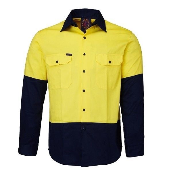 Ritemate Hi Vis Open Front LS Shirt