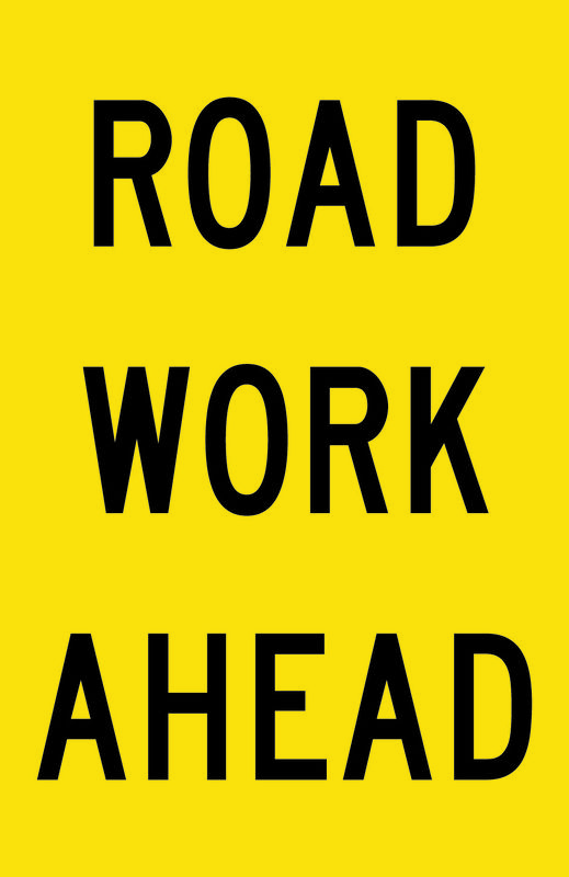 Road Work Ahead Sign
