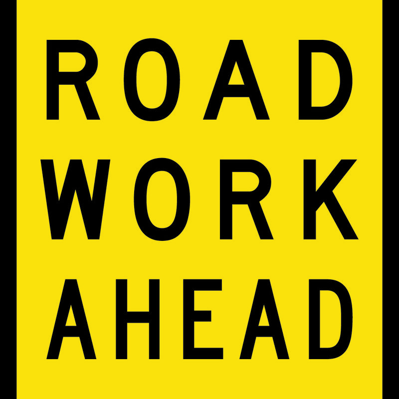 Road Work Ahead Sign