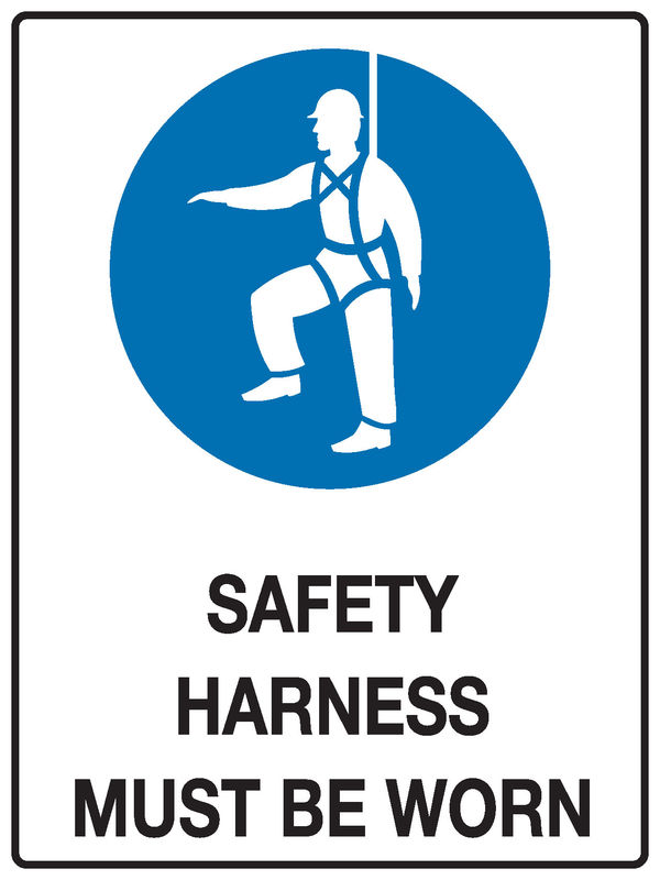 A Safety Harness Must Be Worn Sign