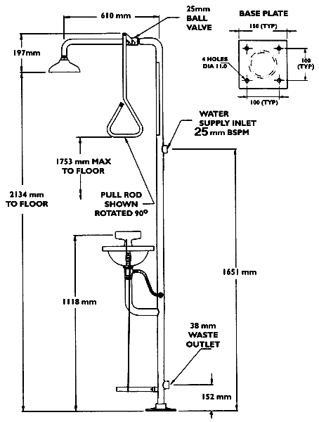 Safety Shower + Eye Wash 