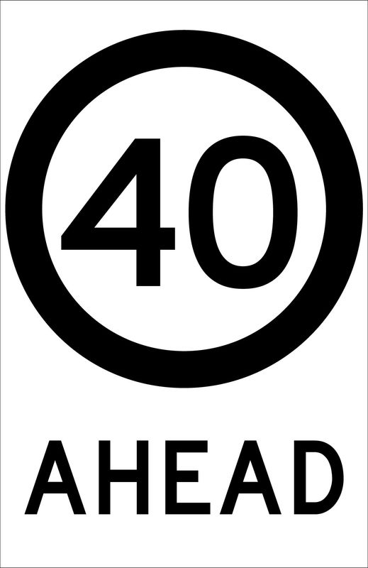 Speed Advisory Ahead Sign