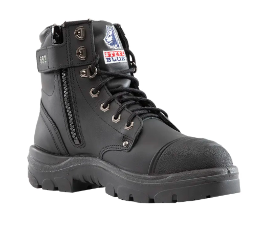 Steel Blue Argyle Zip Bump Cap Safety Boot