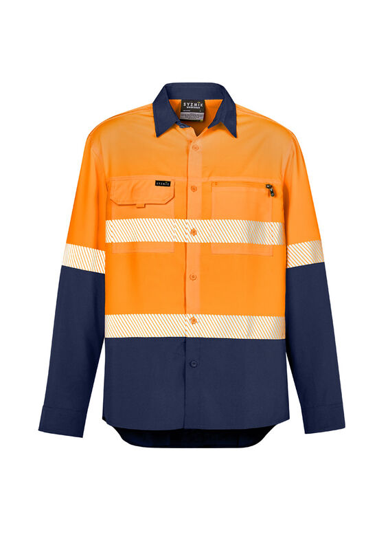 Syzmik Mens Hi Vis Outdoor Segmented Tape LS Shirt