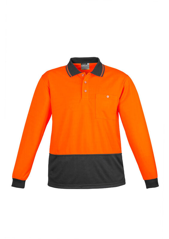 Syzmik Unisex Hi Vis Basic Spliced LS Polo