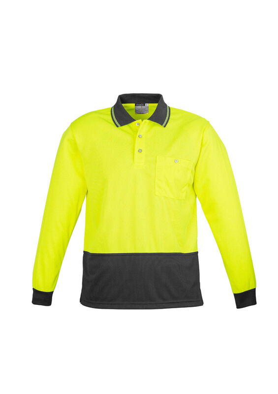 Syzmik Unisex Hi Vis Basic Spliced LS Polo