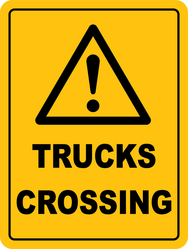 Trucks Crossing Sign