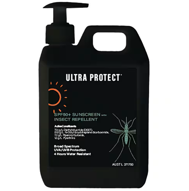 Ultra Protect SPF50+ Sunscreen with Insect Repellent   1 Litre Pump