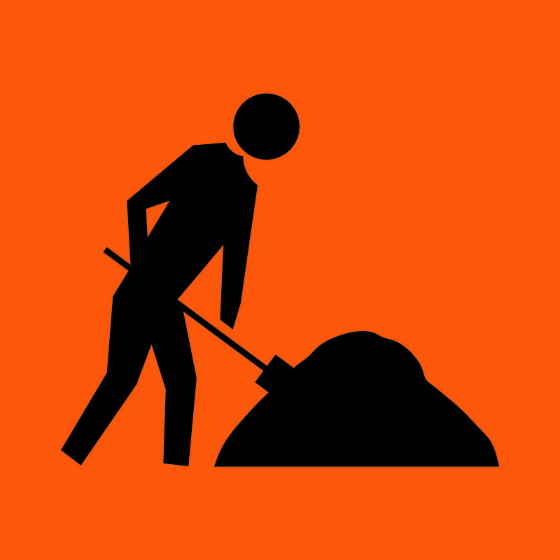 An orange Worker Symbol Sign