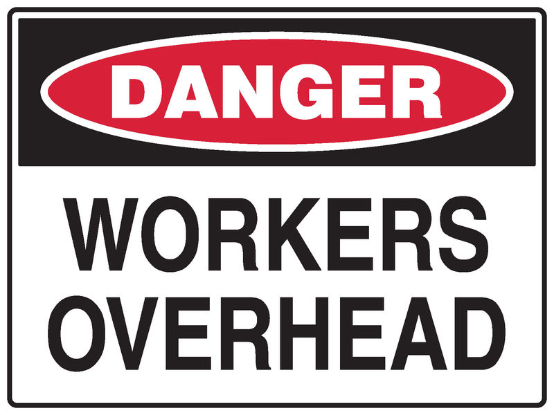 Working Overhead Sign