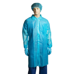 Bastion Polypropylene Labcoat, No Pocket, Blue, Carton/100