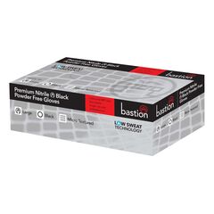 Bastion Premium Nitrile Black Powder Free Gloves, Box/100